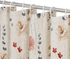 Watercolor Floral Shower Curtain, Sage Green Beige Flower Shower Curtain for Bathroom, Modern Minimalist White Waterproof Fabric Shower Curtain Set 72x72 Inch