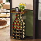 X-cosrack Wine Rack Freestanding Floor, Wine Storage Rack Mini Bar Table with Tabletop, Glass Holder Wine Bottle Display Stand Liquor Cabinet for Home Bar Kitchen Living Room