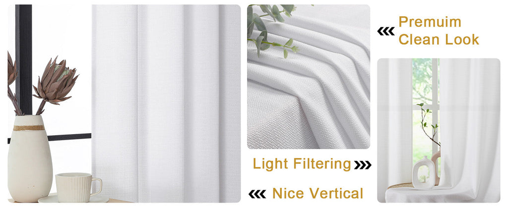 Black Curtains 63 Inch Length 2 Panels Set for Living Room Bedroom, Light Filtering Faux Linen Textured Soft Window Curtain, Airy Soft Rod Pocket cortinas para cuarto, 40Wx63L Inches, 2 Pcs