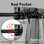 Black Sheer Curtains 84 Inches Long, Light Filtering Rod Pocket Solid Color Window Sheer Curtain Panels, Elegant Curtains & Drapes for Living Room, Bedroom 2 Panels (Black, 42" W x 84" L)