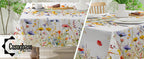 Spring Tablecloth 60x84 Inch for Rectangle Tables - Blooming Flower Spring Decorations for Home - Water Resistant Flower Table Cloth for Party,Table