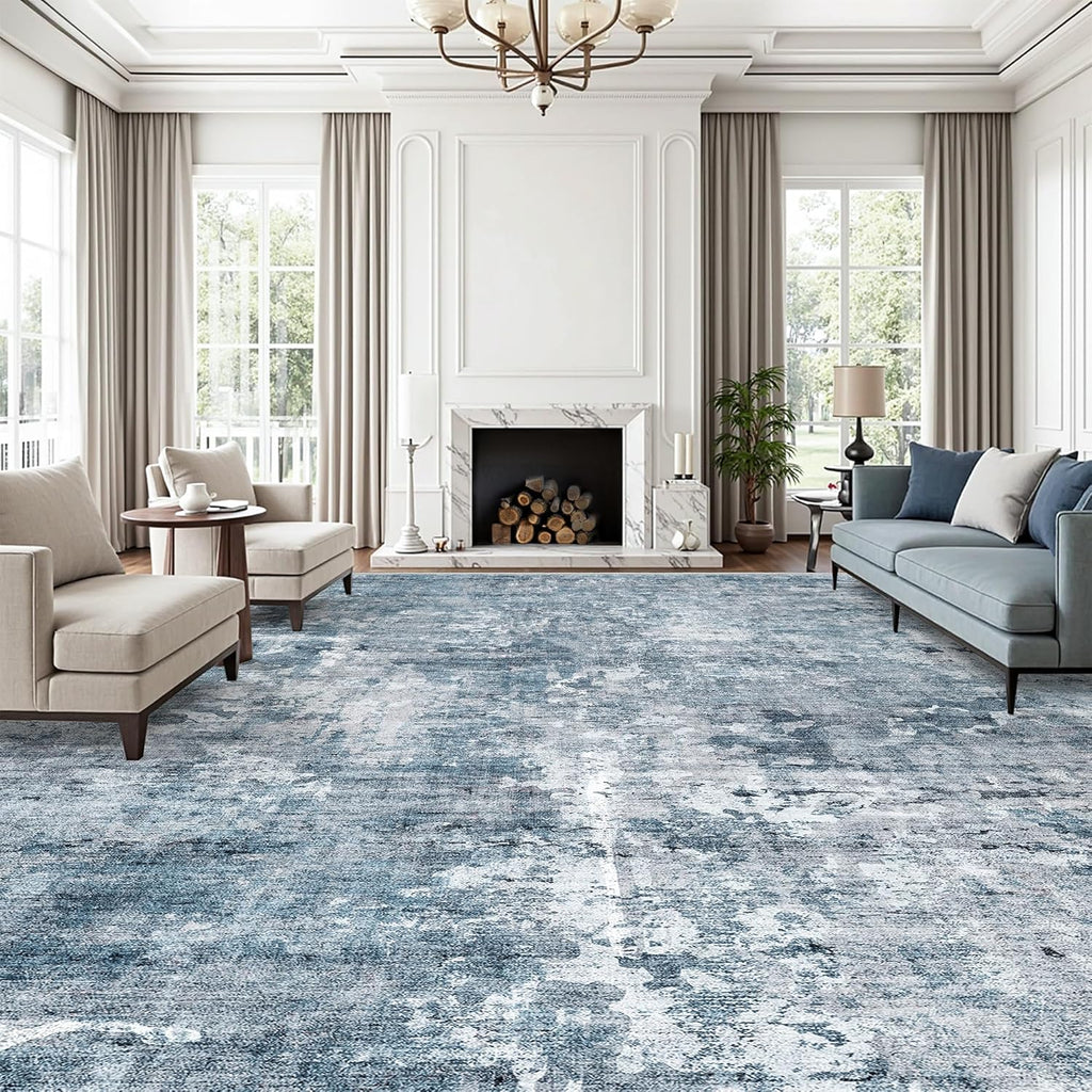 Soalmost Washable Area Rug 8x10, Large Soft Rugs for Living Room Vintage Beige Carpet 8x10 Area Rugs for Bedroom Dining Room Non-Slip Stain Resistant Under Table Rug