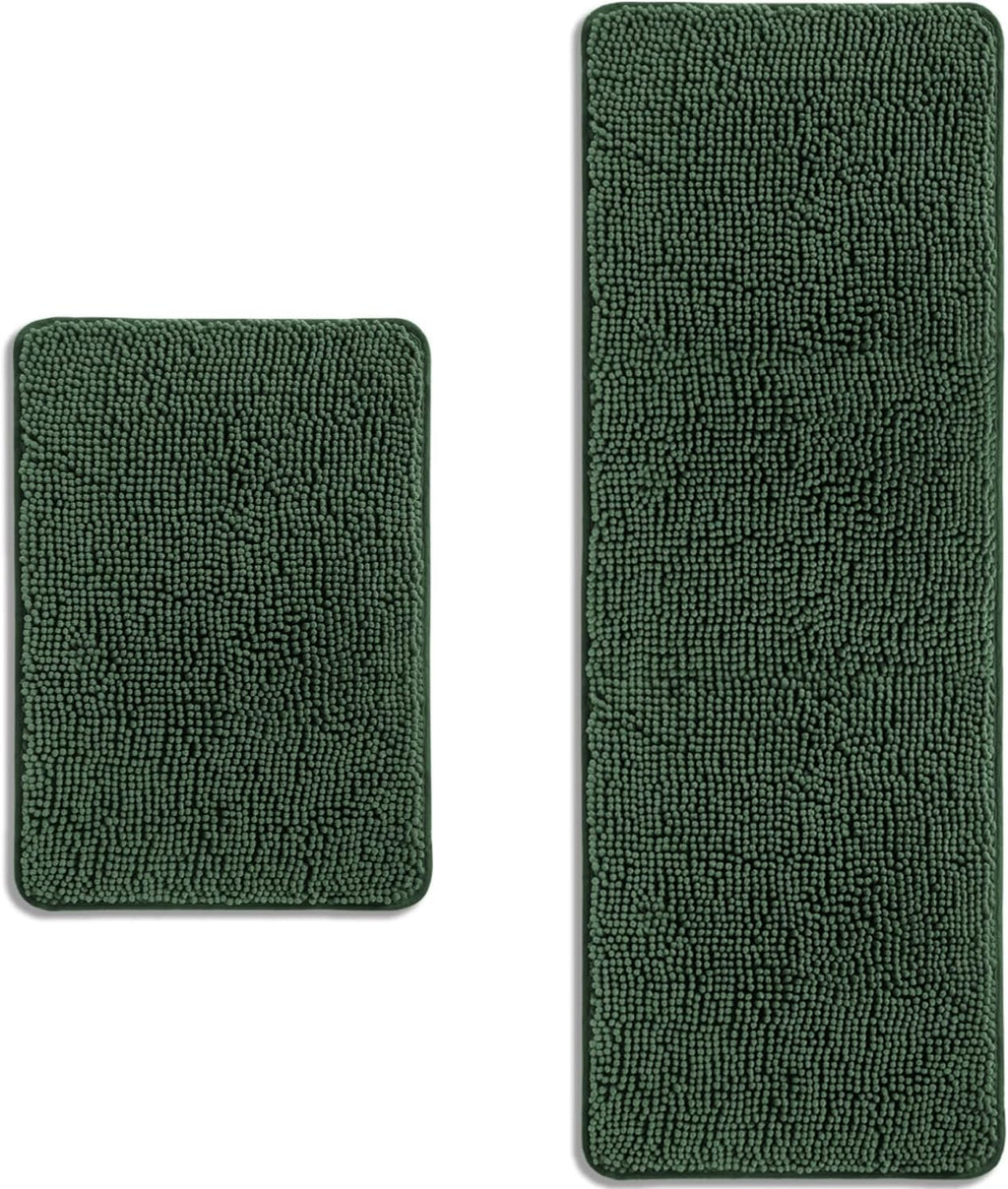 Bathroom Rugs 36 x 60 Inch – Extra Large Bath Mat | Absorbent and Washable Thick Chenille Bath Rugs Non-Slip Runner Rug for Bathroom, Shower, Tub(Gray)
