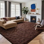 6x9 Ft Large Shag Rugs for Living Room, Tie-Dyed Ultra Soft Fluffy Furry Area Rugs for Bedroom Indoor Floor, Aesthetic Carpet for Kids Home Decor (Dark Grey)