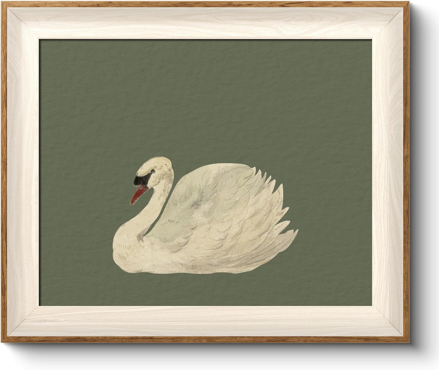 Framed Wall Art for Living Room, Swan Art Canvas Prints, Vintage Home Decor, Animals Painting Picture, Bathroom Wall Decor Gifts for Friends or Family - 12L x 10W