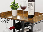 X-cosrack Wine Rack Freestanding Floor, Wine Storage Rack Mini Bar Table with Tabletop, Glass Holder Wine Bottle Display Stand Liquor Cabinet for Home Bar Kitchen Living Room