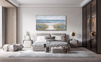 Framed Wall Art for Living Room Decor - Farmhouse Boho Beach Coastal Vintage Floral Ocean Wall Picture Flowers Sea Canvas Print Seascape Artwork for Home Living Room Bedroom Office 24x48