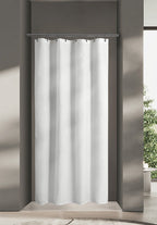 Design Waffle Weave White Shower Curtain Hotel Luxury Quality, Fabric Shower Curtains for Bathroom, Pique Pattern Cloth, Water Repellent and Machine Washable, Standard Size 71" x 72"