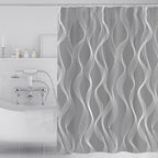 Fabric Shower Curtain Liner, Waterproof Hotel Quality, Bathroom Curtains Rust Resistant Grommets, 72 x 72 Machine Washable (Black)