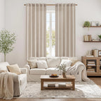 Linen Curtains 84 Inch Length 2 Panels Natural Semi Sheer Curtain with Back Tab Rod Pocket, Light Filtering Window Privacy Burlap Drapes for Living Room Bedroom 42W x 84L Linen