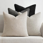 Pack of 4 Couch Throw Pillow Covers 18x18 Inch Neutral Blue Soft Decorative Chenille Pillow Covers Farmhouse Accent Cushion Covers for Boho Western Spring Coastal Decor Sofa Bed Living Room