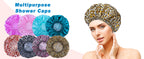 6 PCS Shower Caps for Women, Double Side Waterproof Shower Cap, Reusable Elastic Bath Caps for Shower, EVA Bathing Shower Caps, Bath Hair Caps - Candy Color