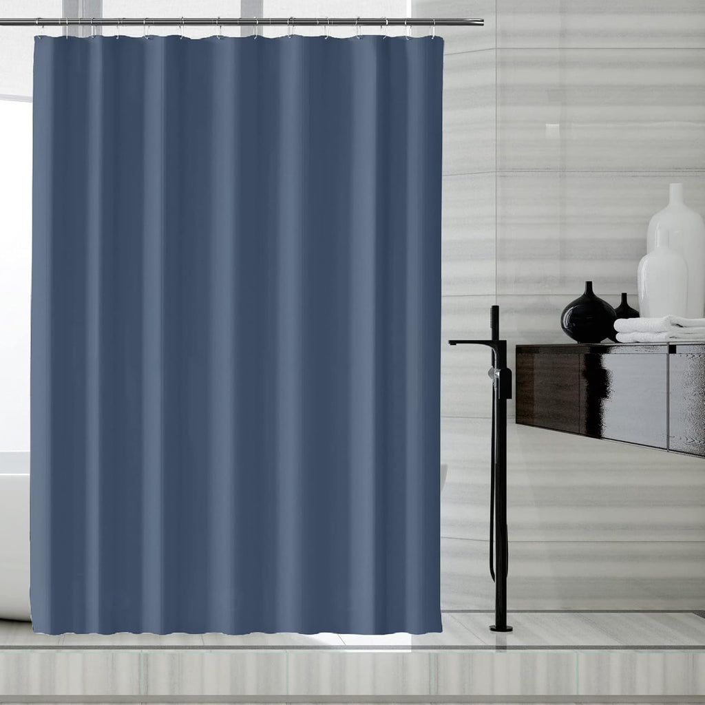 Fabric Shower Curtain Liner, Waterproof Hotel Quality, Bathroom Curtains Rust Resistant Grommets, 72 x 72 Machine Washable (Black)